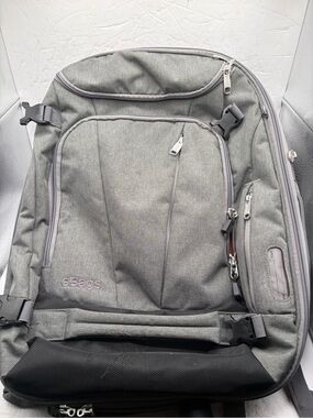 EBags Mother Lode Gray Expandable Convertible Backpack Multi Pocket Orange Lin